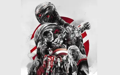 Arte ilustrativa de filme de super-heróis