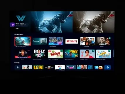 Catálogo de filmes em interface de streaming